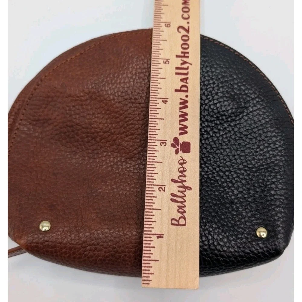 Abercrombie & Fitch Two Tone Pebbled Leather Zip Clutch Wristlet Pouch Boho Bag